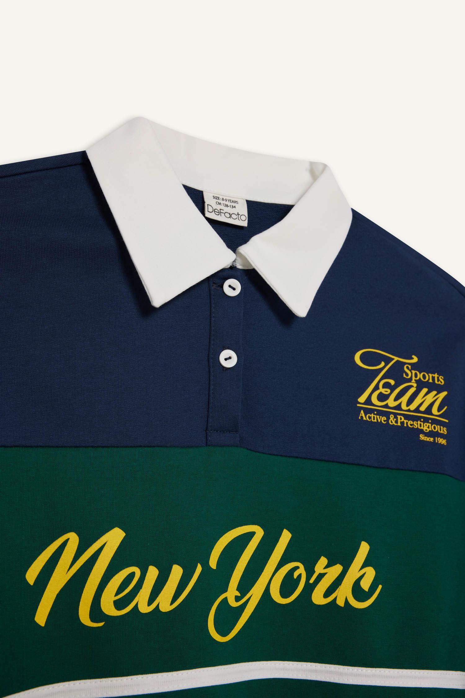 Sweatshirt imprimé à col polo Coupe régulière pour fille