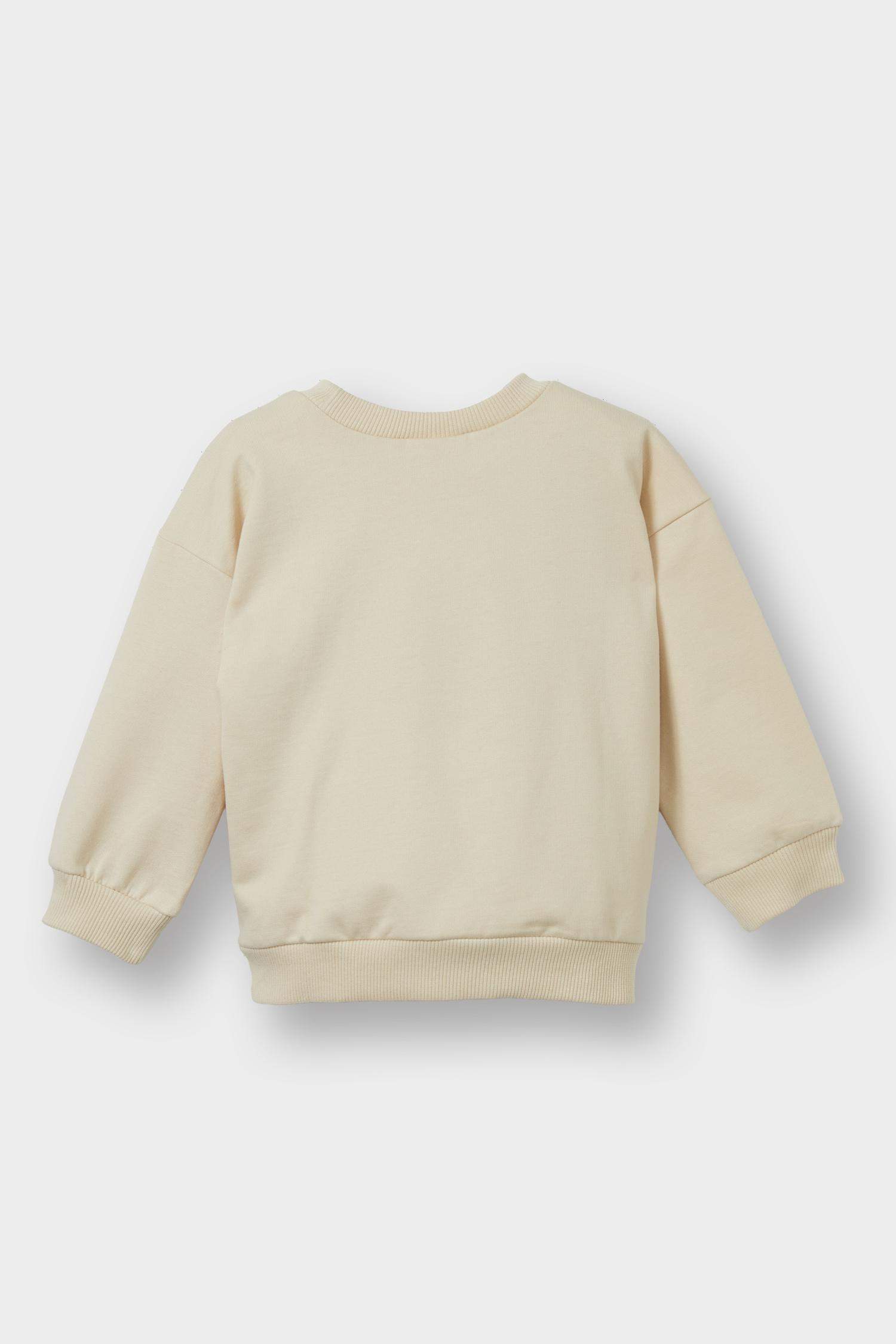 Baby Boy Crew Neck Bear Printed Soft Lining Sweatshirt