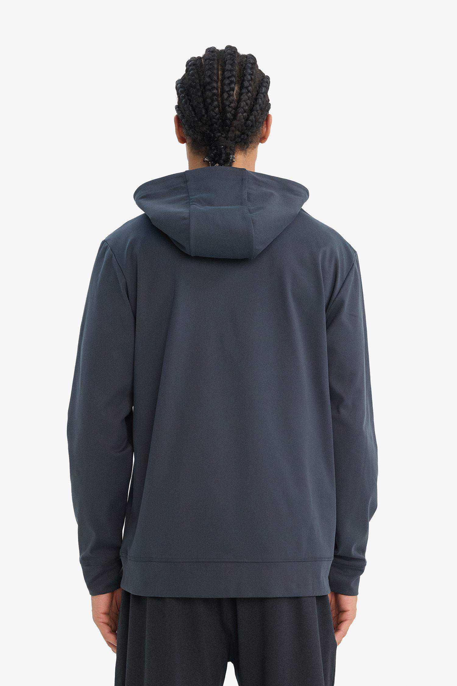 سويت شيرت رياضي قصة عادية بغطاء للرأس