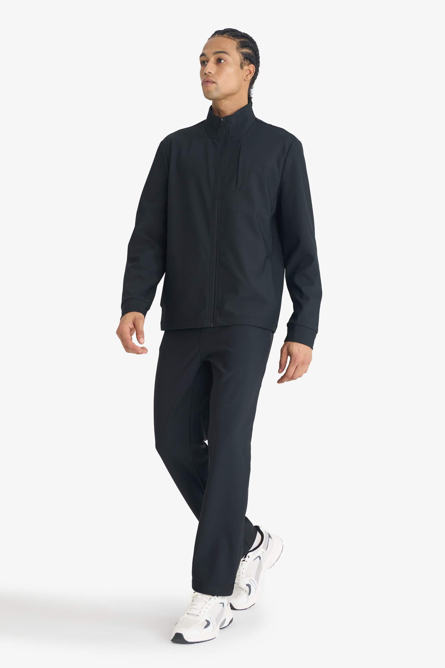 Standart Fit Dik Yaka Fermuarlı Sweatshirt