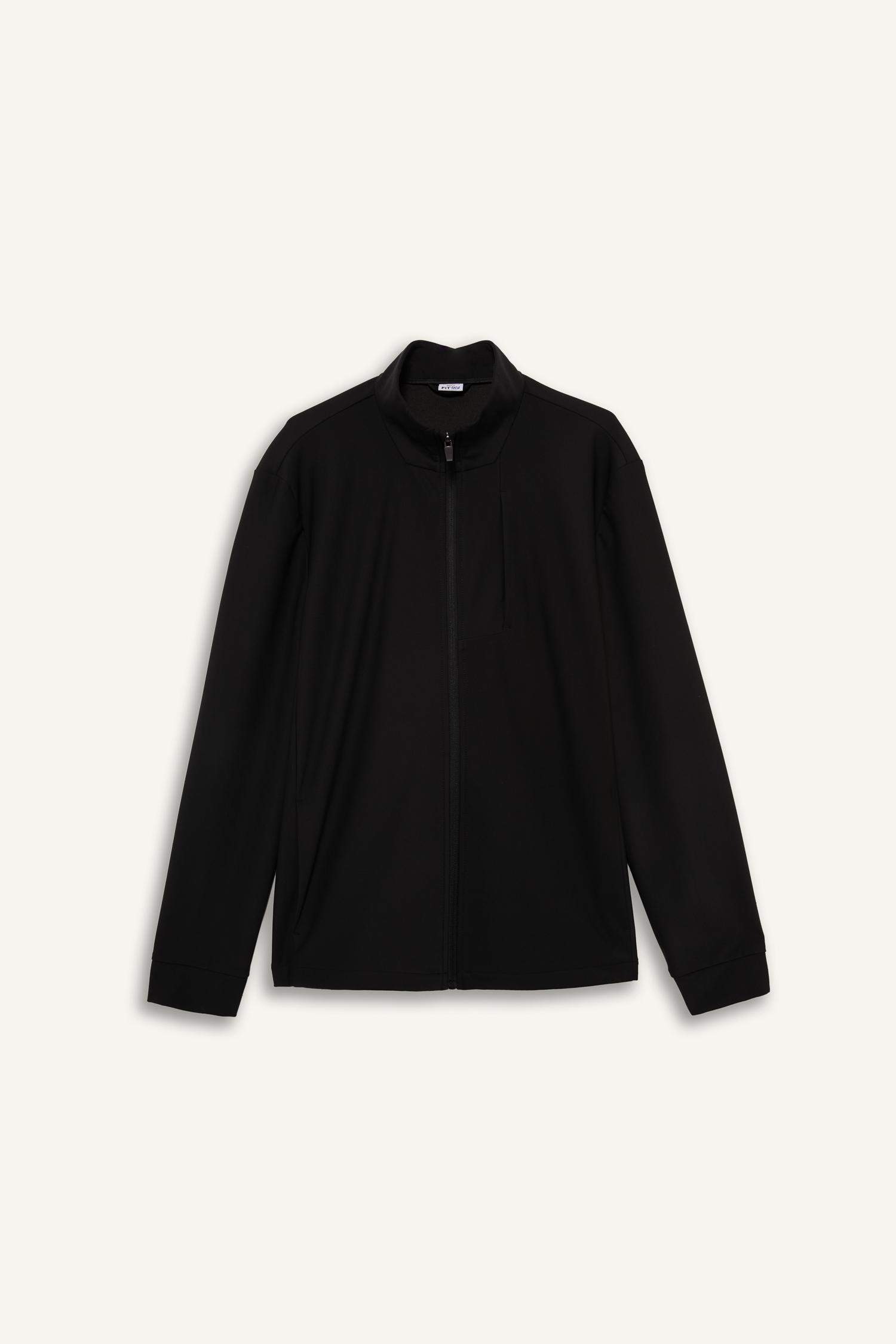 كارديجان قصة عادية بياقة عالية بجيب فليتو