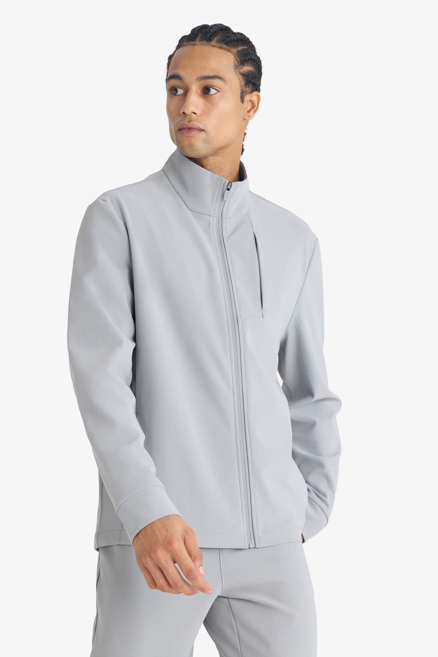 DeFactoFit Standart Fit Dik Yaka Fermuarlı Sweatshirt