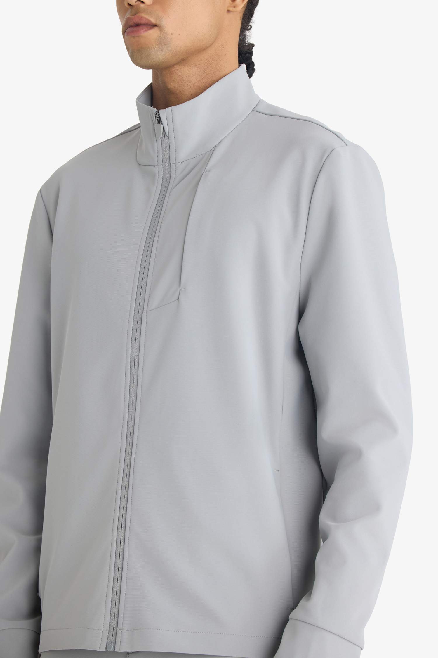 DeFactoFit Standart Fit Dik Yaka Fermuarlı Sweatshirt