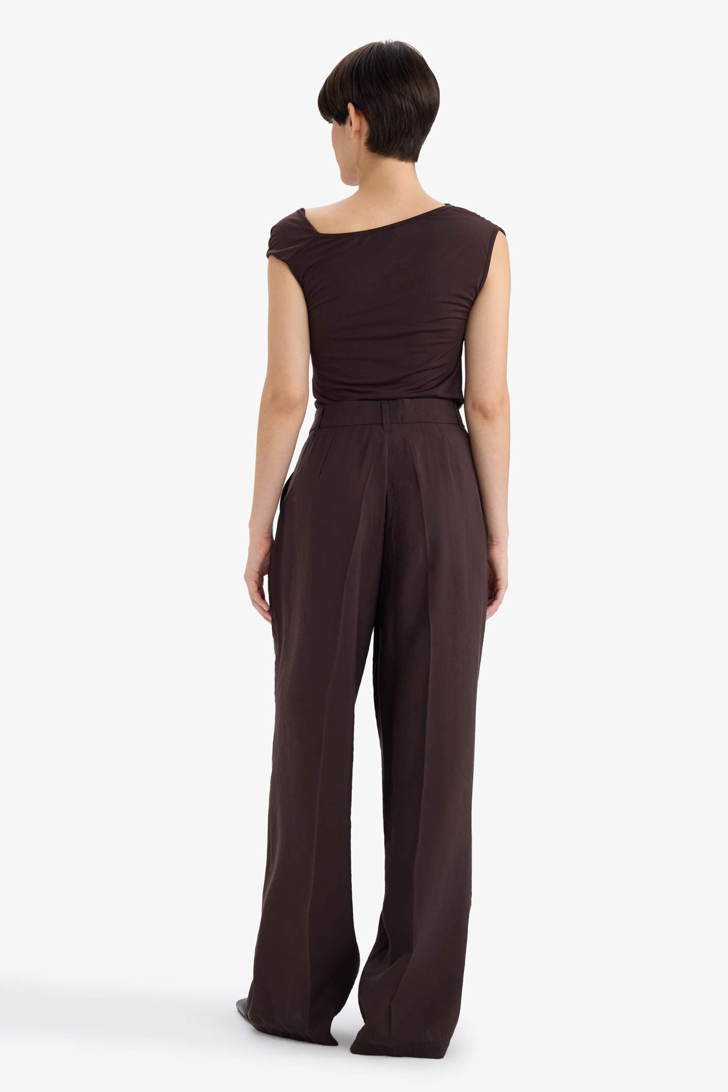Wide Leg High Waist Modal Trousers