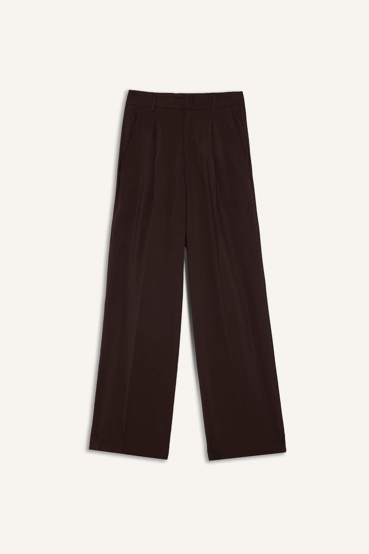 Wide Leg High Waist Modal Trousers