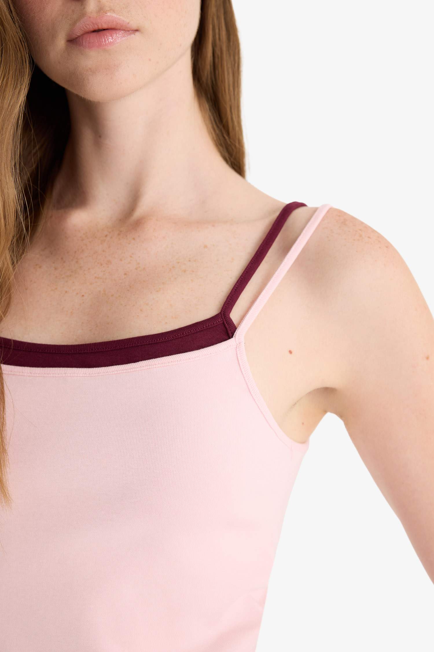 Débardeur côtelé à col U Coupe ajustée