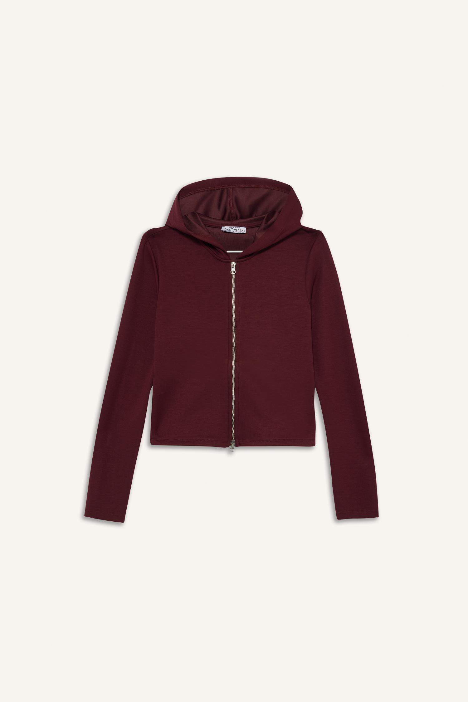 Slim Fit Hooded Modal Zippered Sweatshirt
