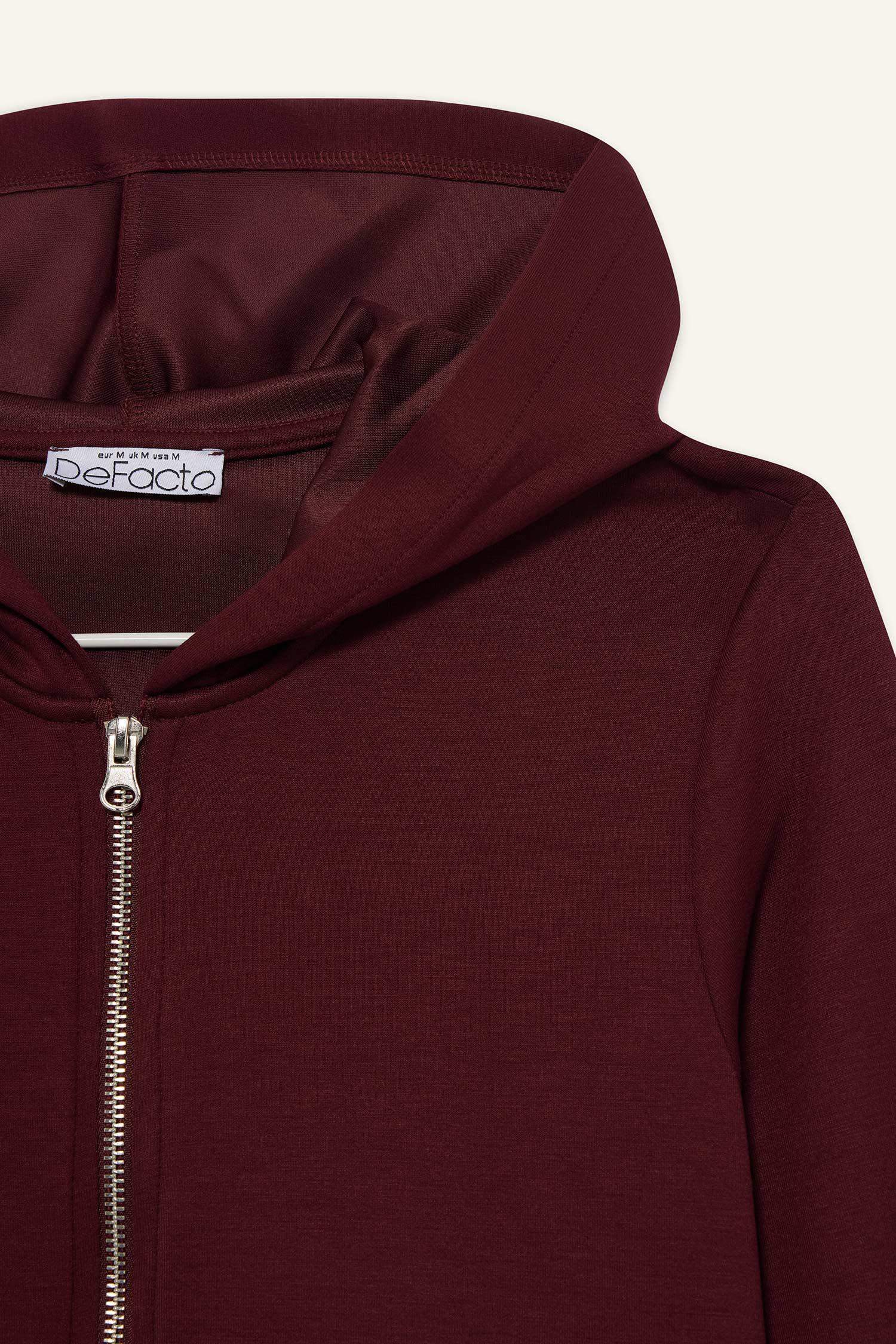 Slim Fit Hooded Modal Zippered Sweatshirt
