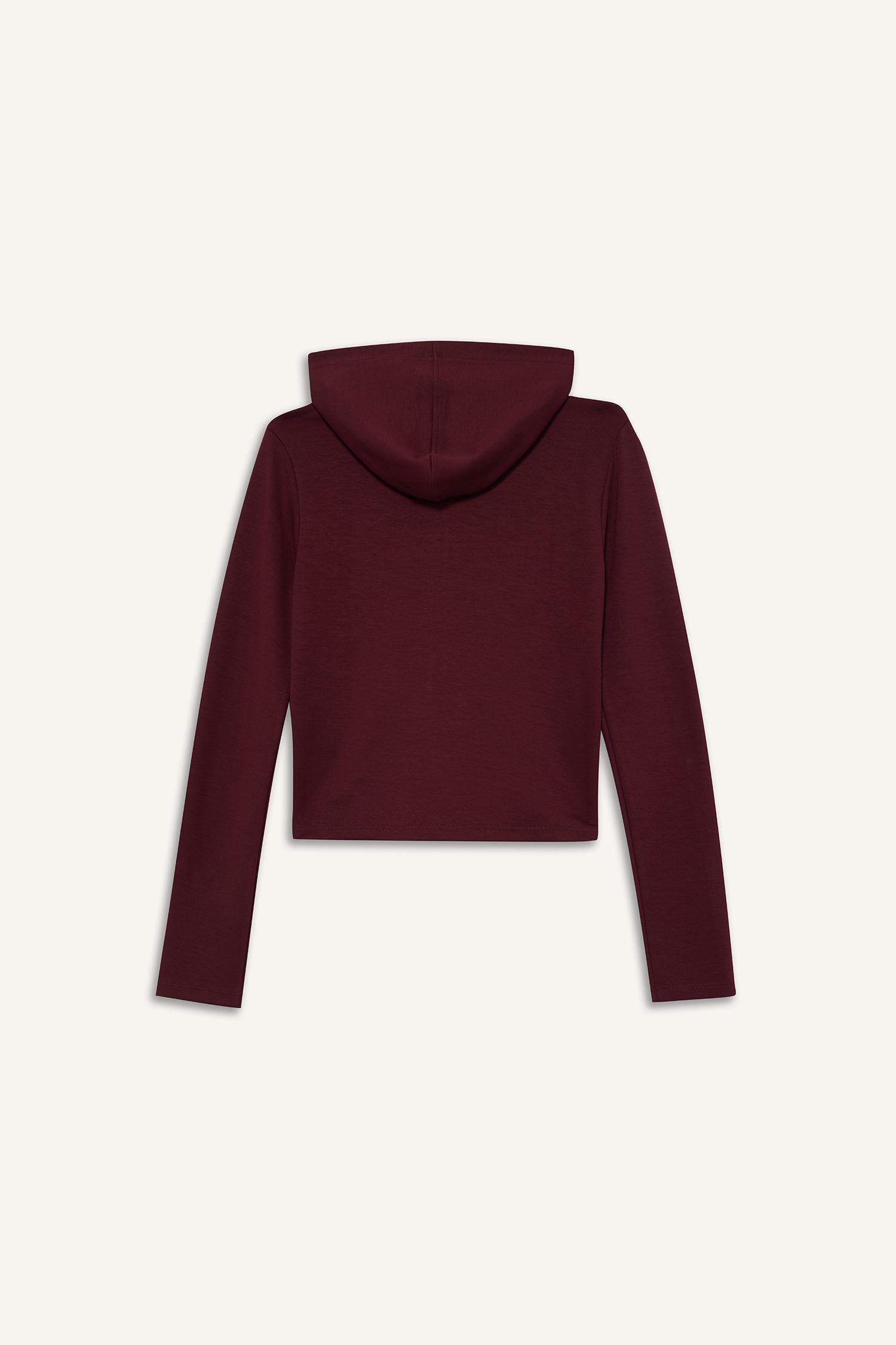 Slim Fit Hooded Modal Zippered Sweatshirt