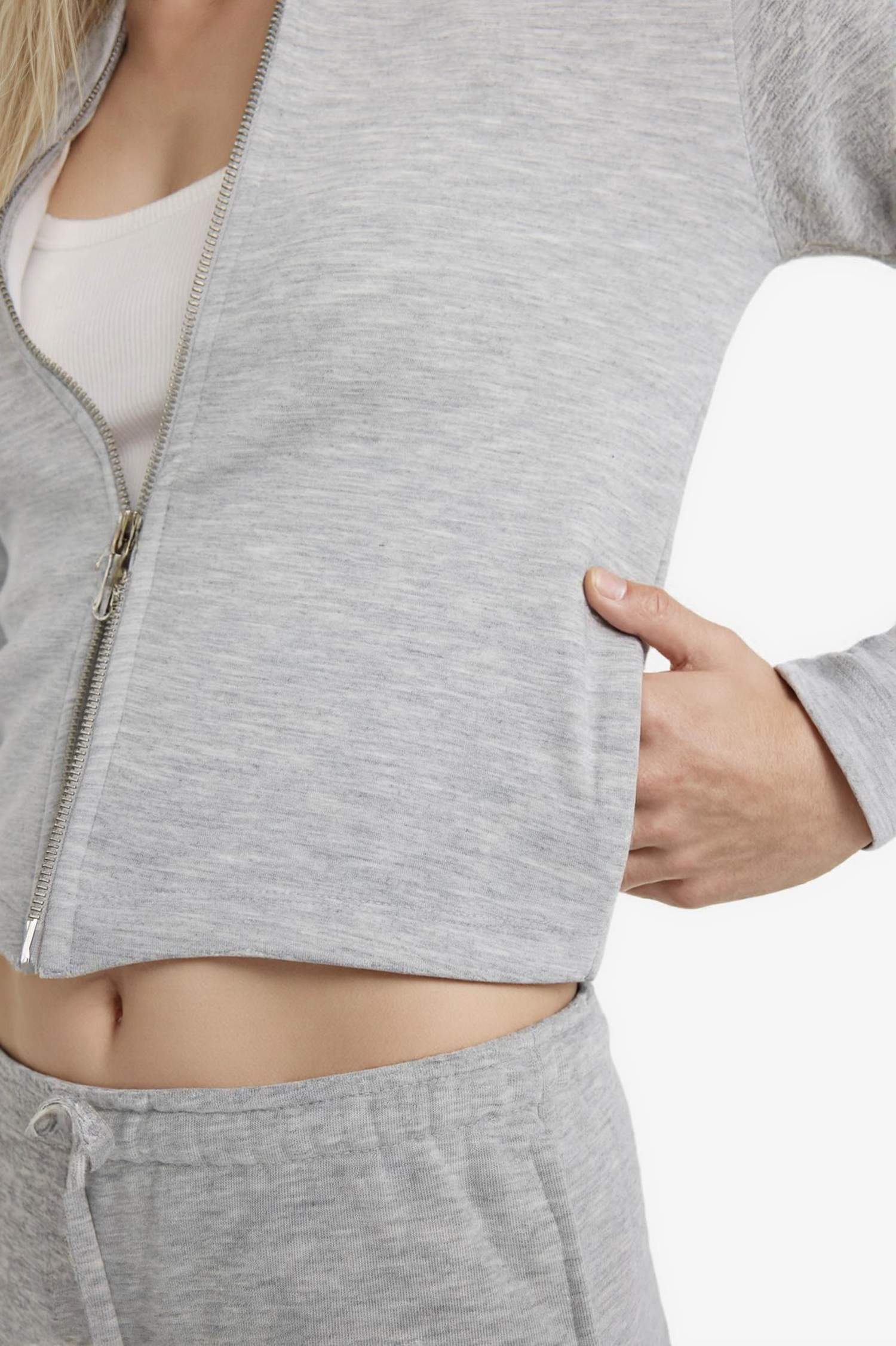 سترة نسيج مشروط سليم فيت بغطاء للرأس