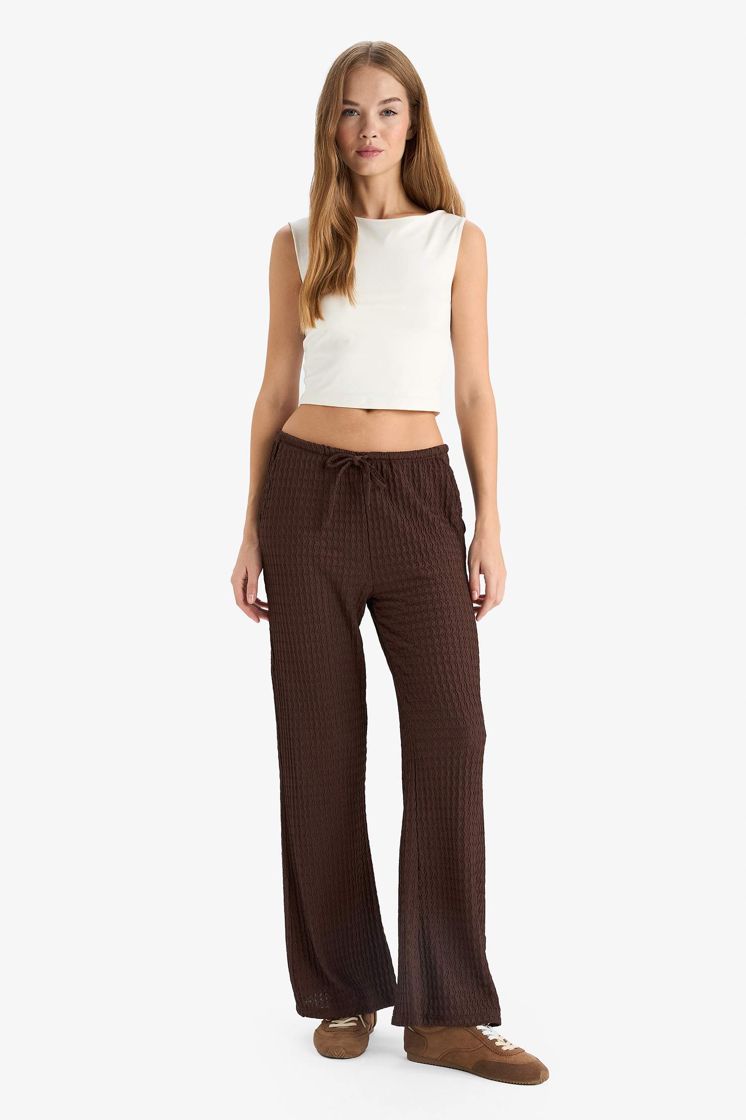 Wide Leg Cepli Normal Bel Standart Boy Bürümcük Pantolon