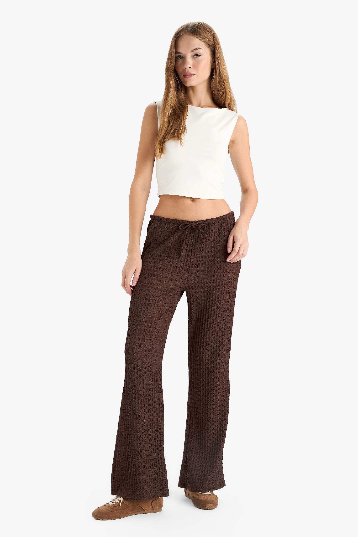 Wide Leg Cepli Normal Bel Standart Boy Bürümcük Pantolon