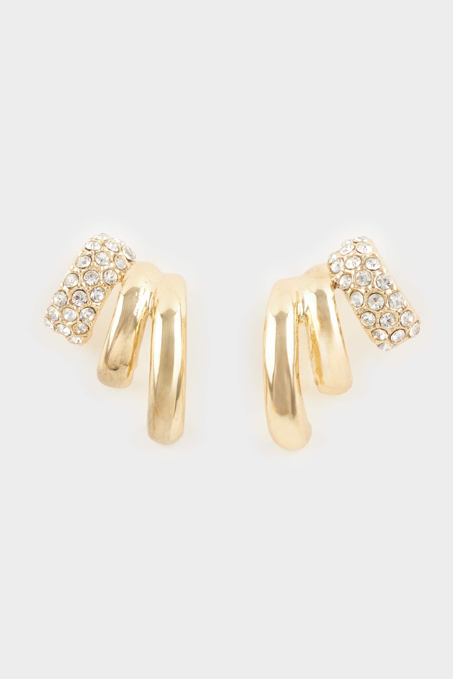 Kadın Taşlı Gold Küpe