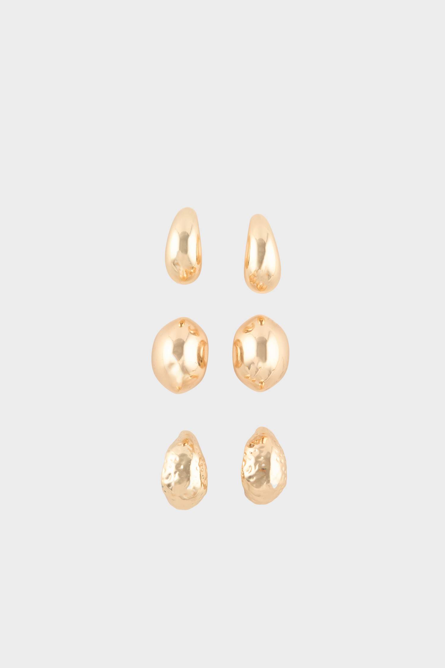 Kadın 3'lü Gold Küpe