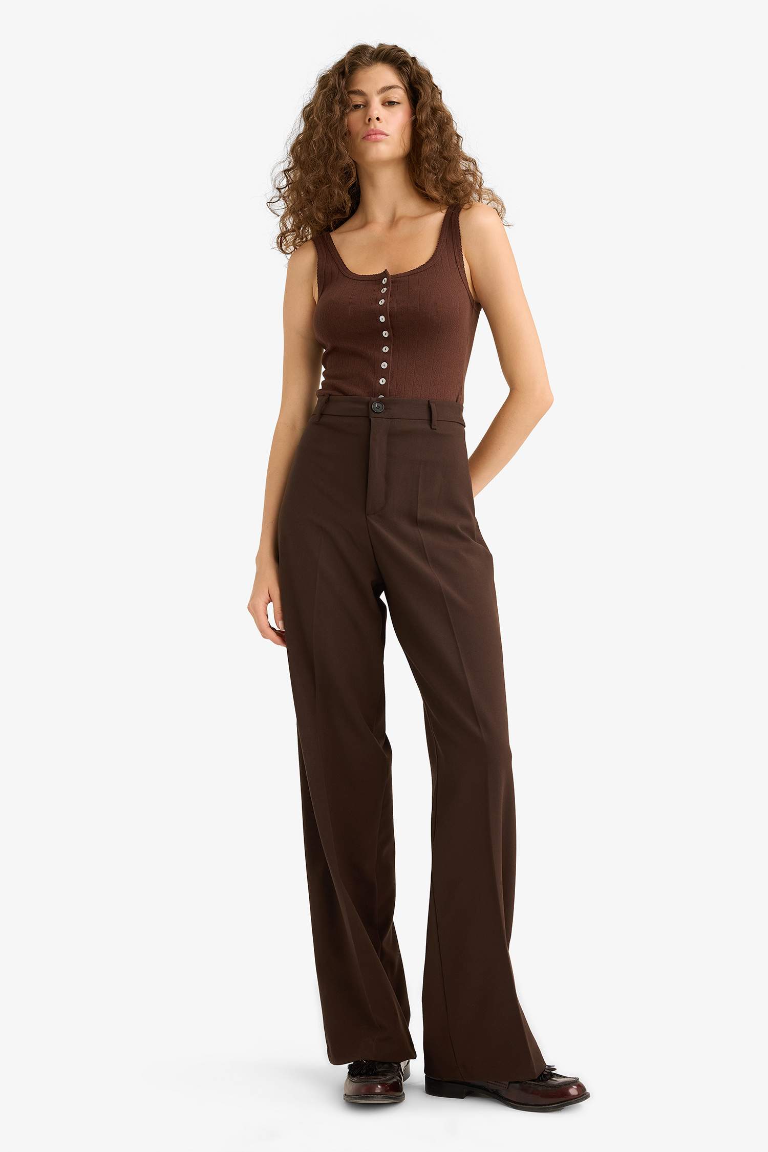 Slim Fit Dar Kesim Düğmeli Atlet