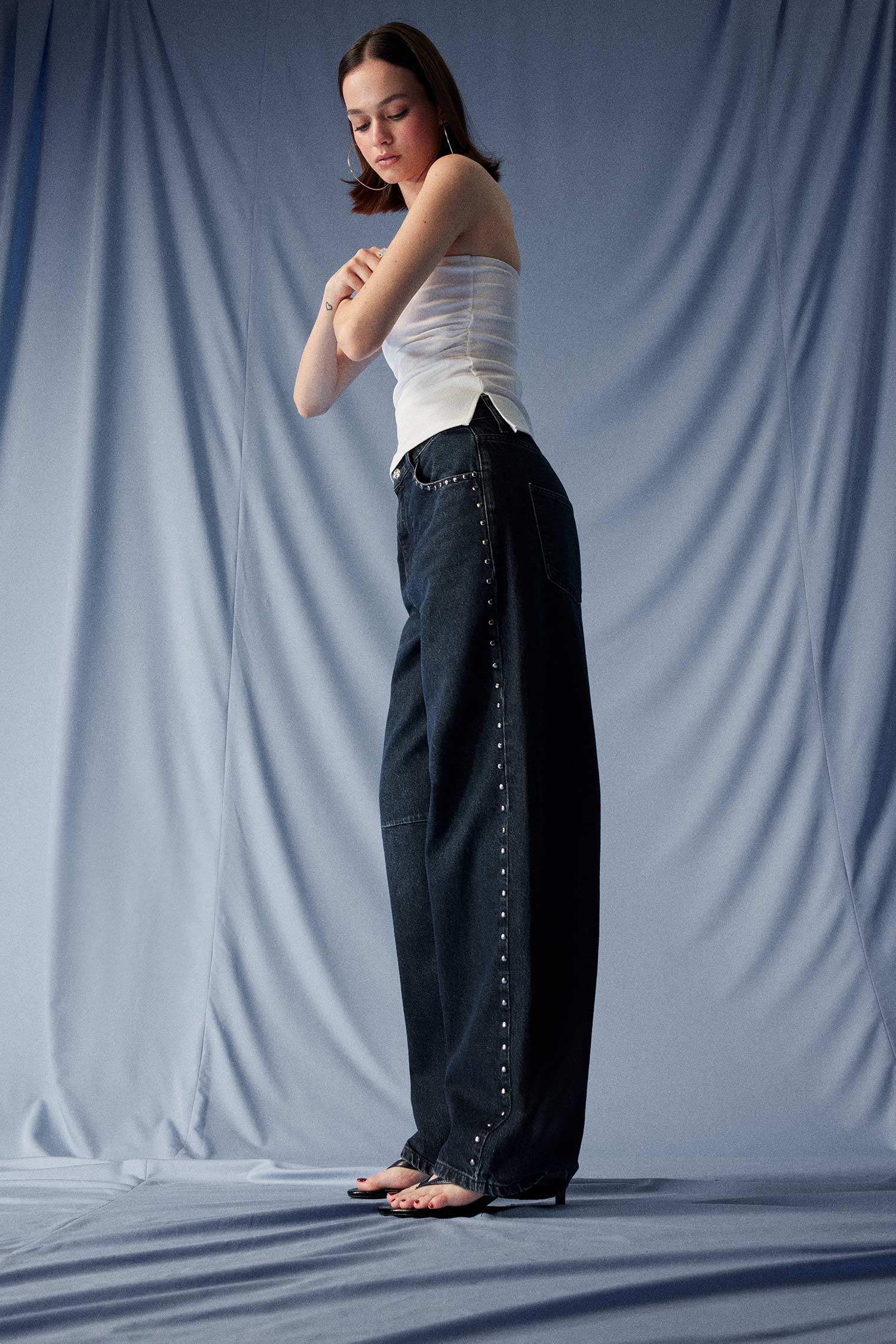 Jean baggy taille haute