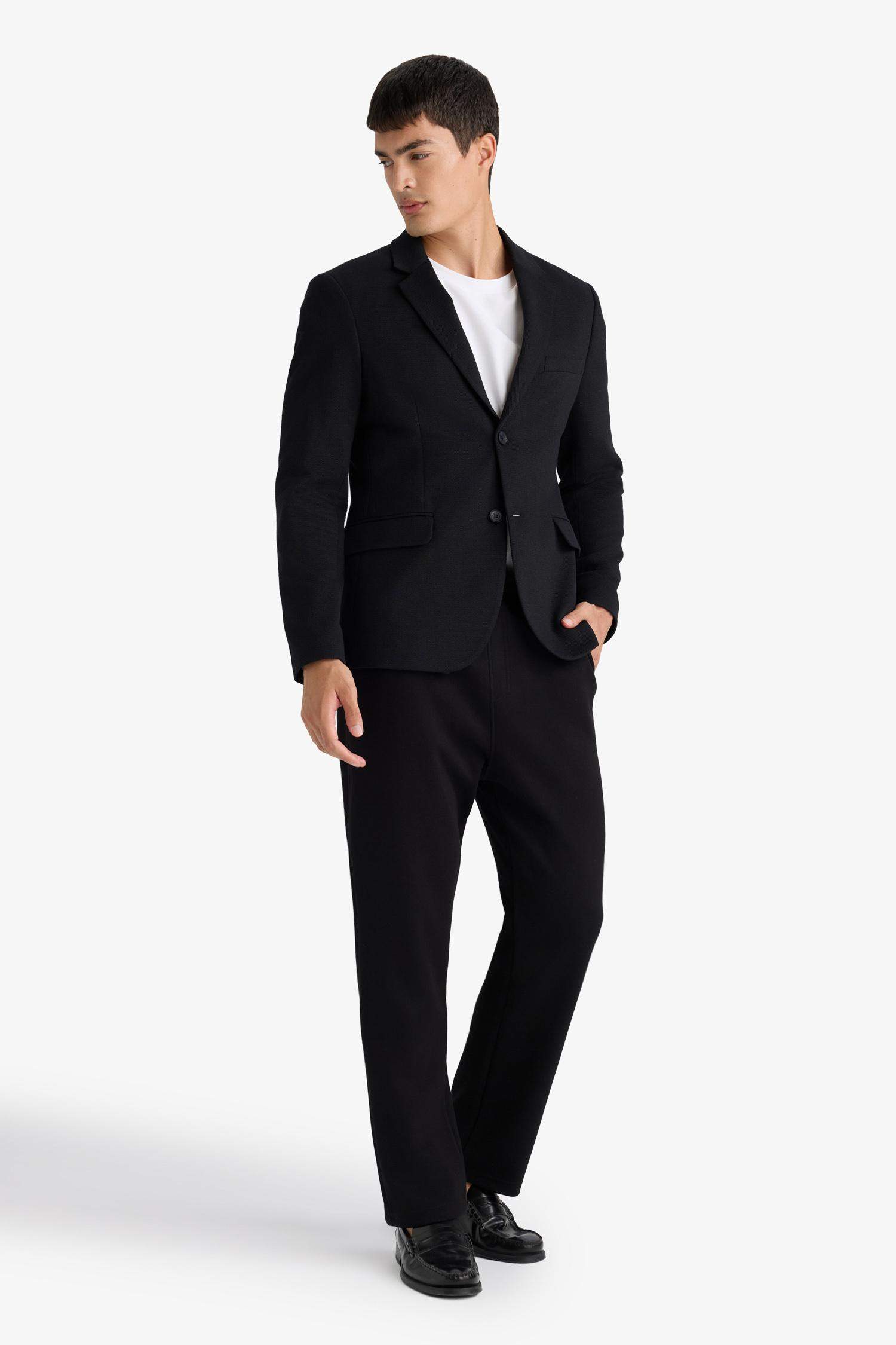 سترة بليزر سليم فيت محبوك