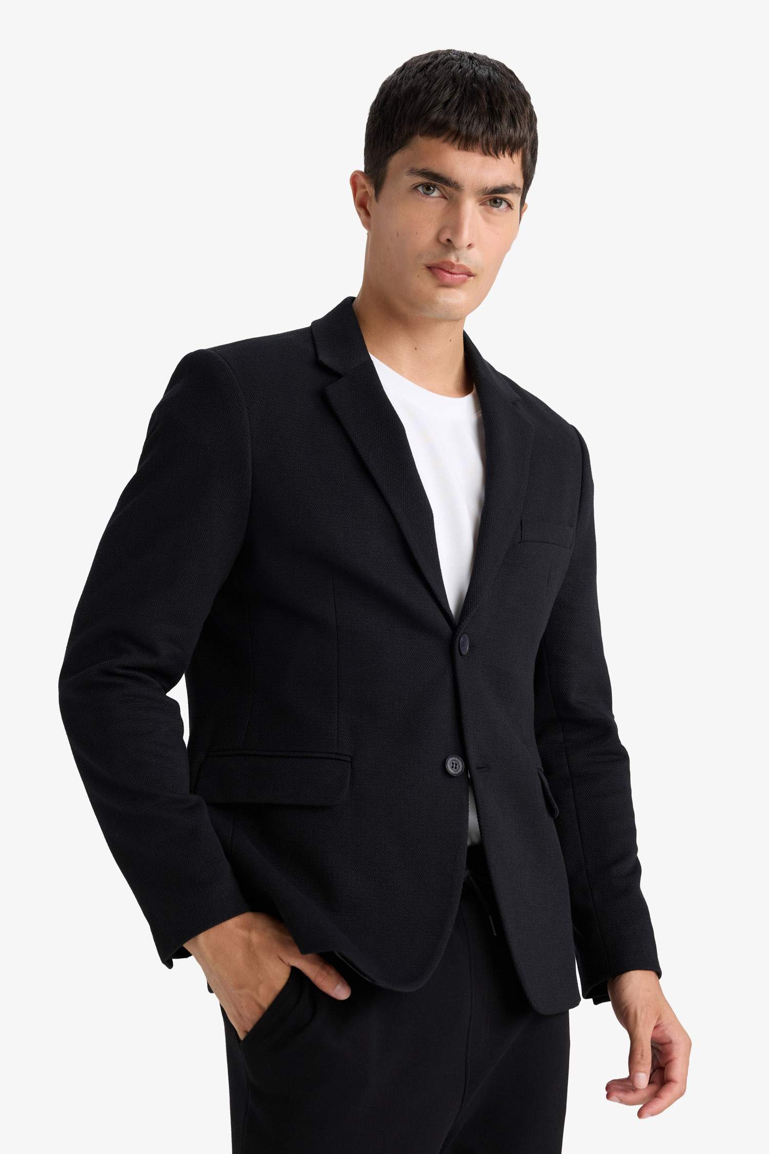 سترة بليزر سليم فيت محبوك