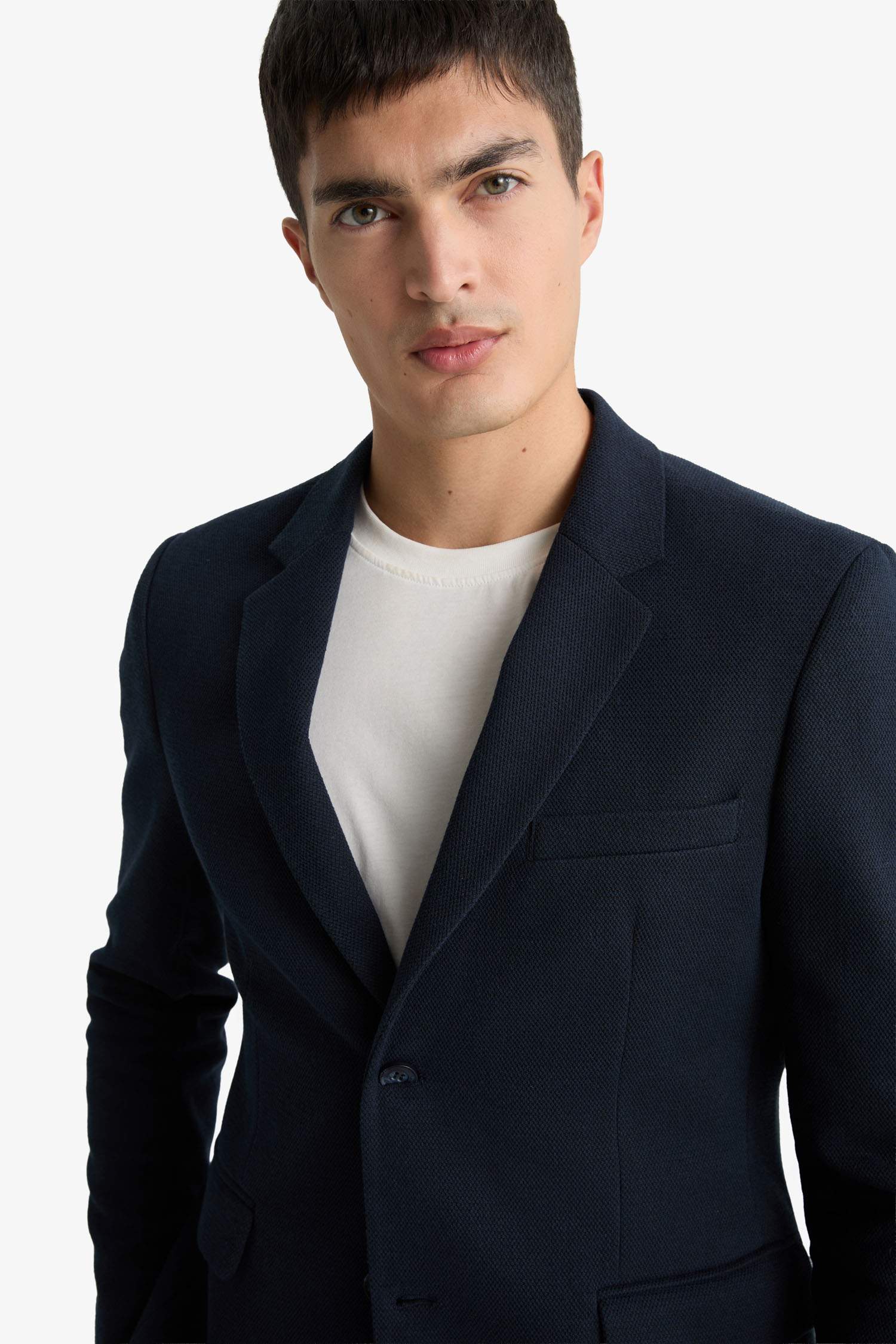 سترة بليزر سليم فيت محبوك