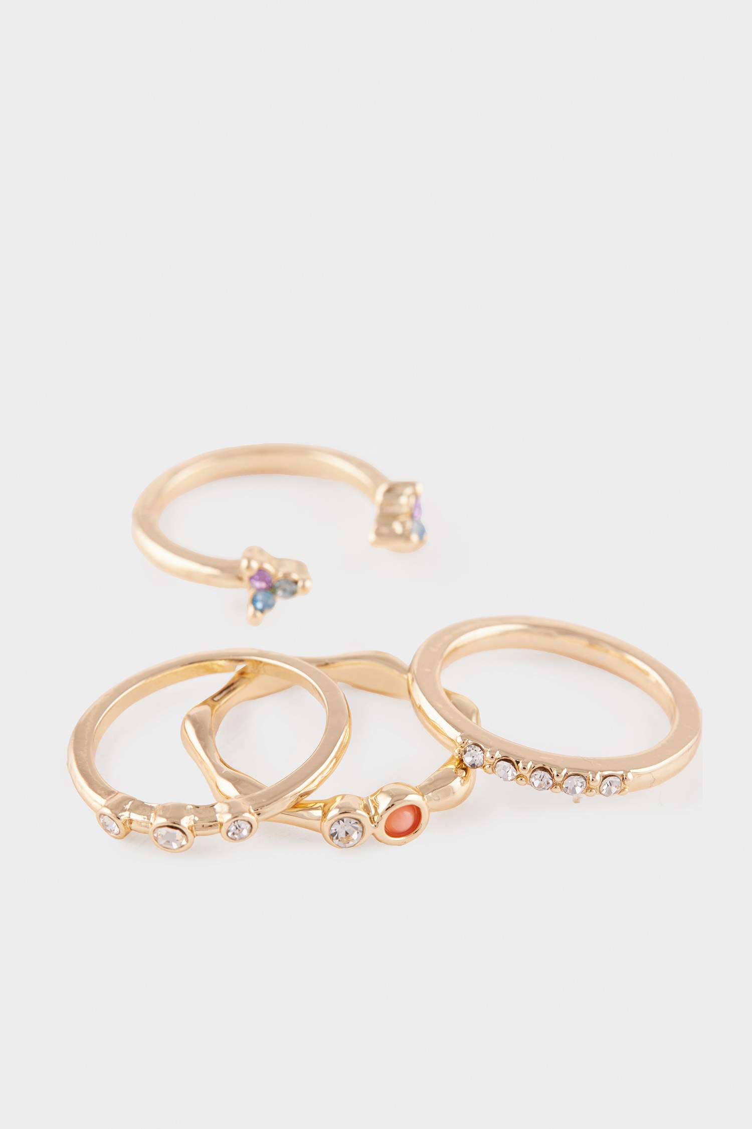 Kadın 8'li Gold Yüzük