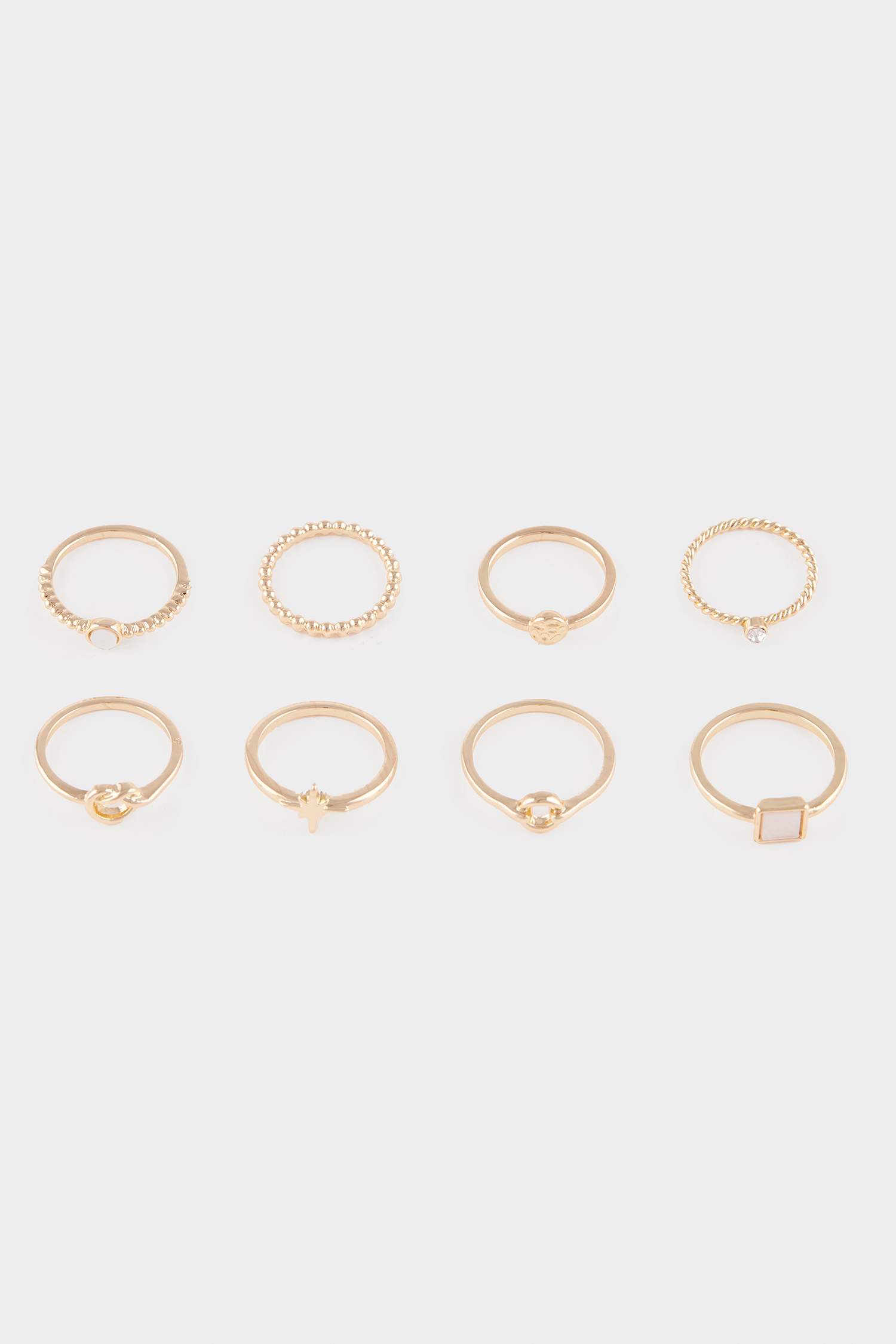 Kadın 8'li Gold Yüzük