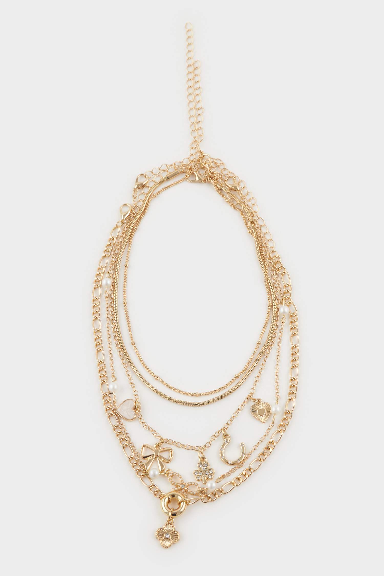 Kadın 5'li Gold Kolye