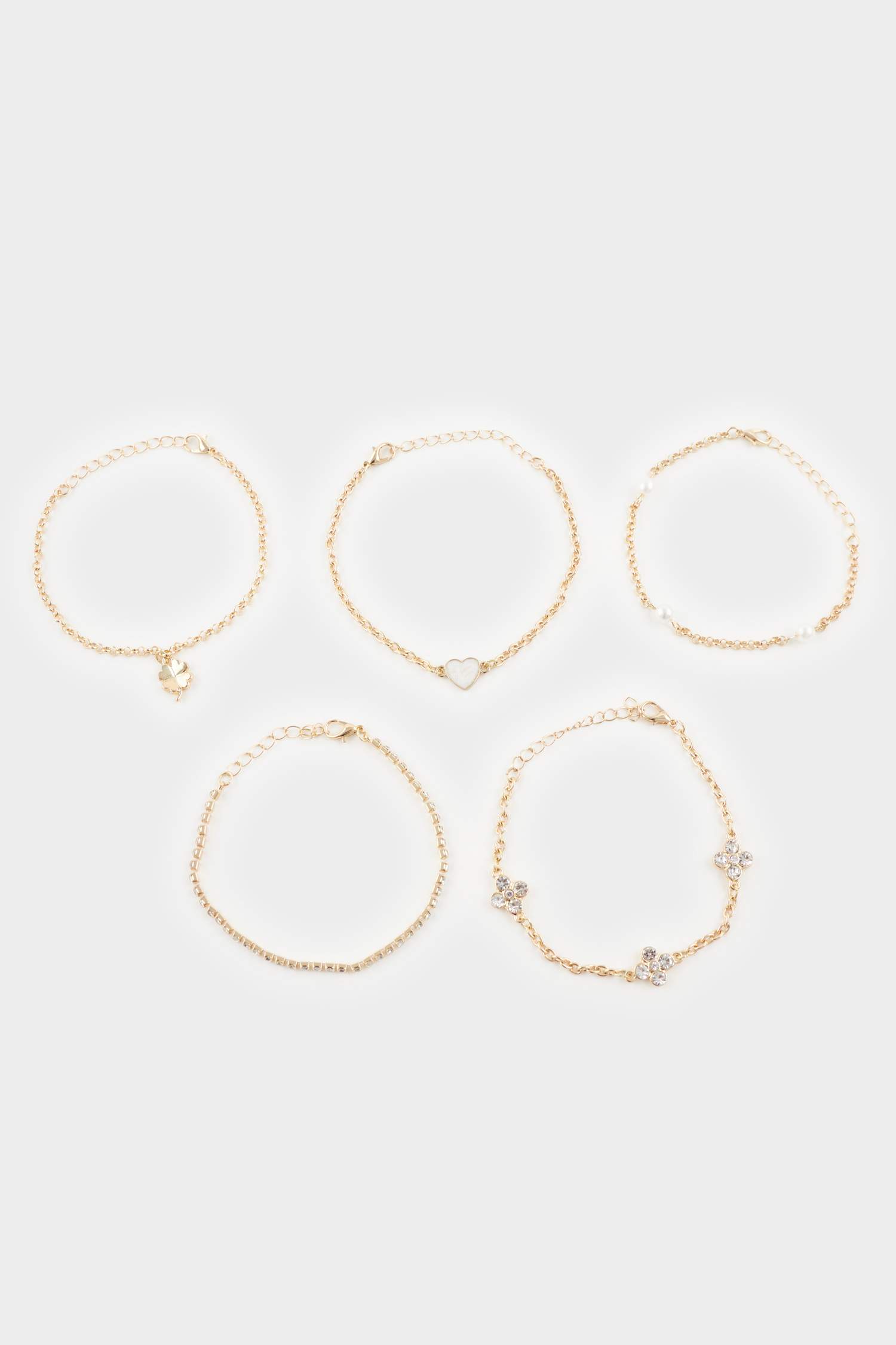 Kadın 5'li Gold  Bileklik