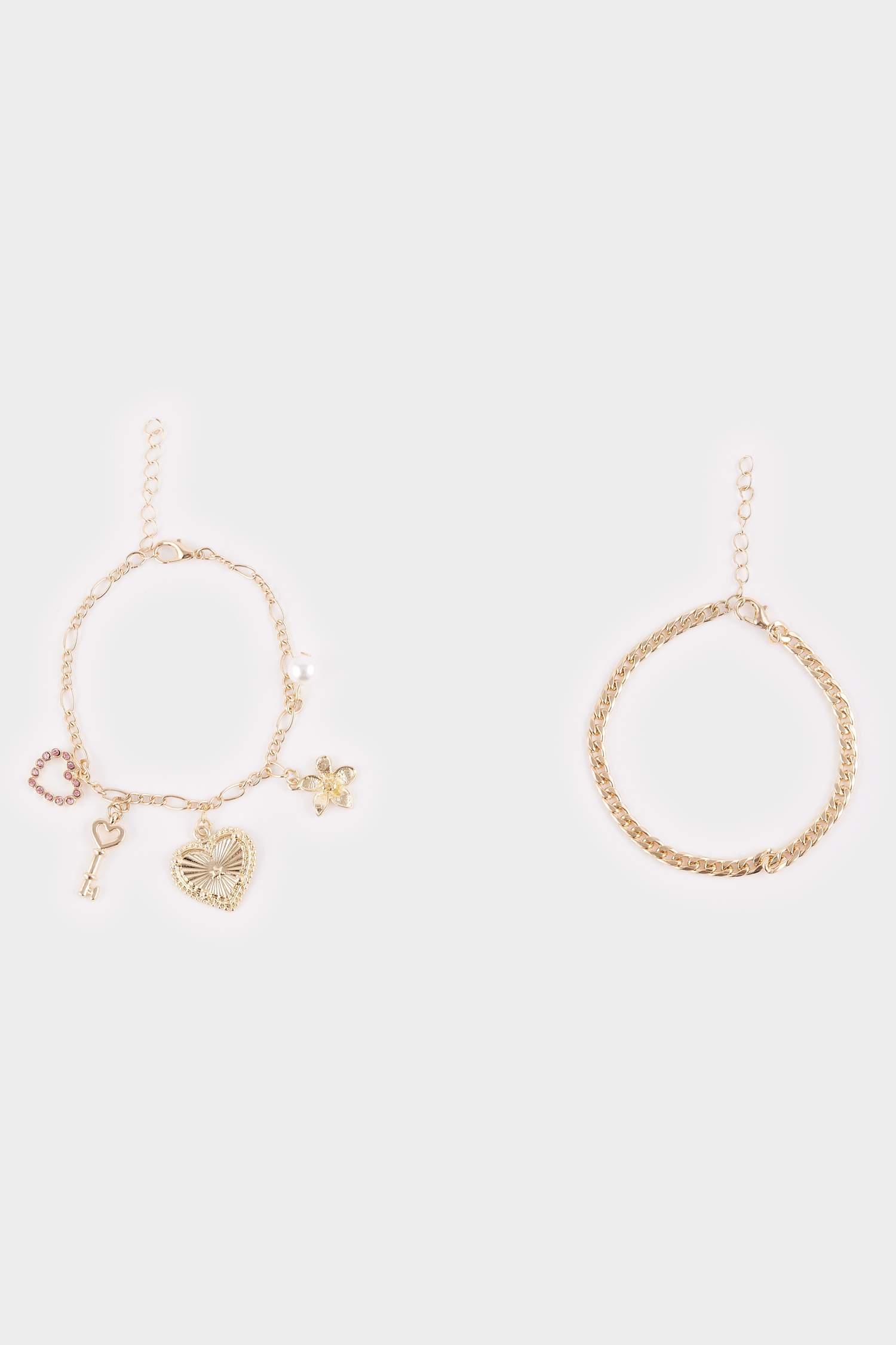 Kadın Charmlı 2'li Gold Bileklik