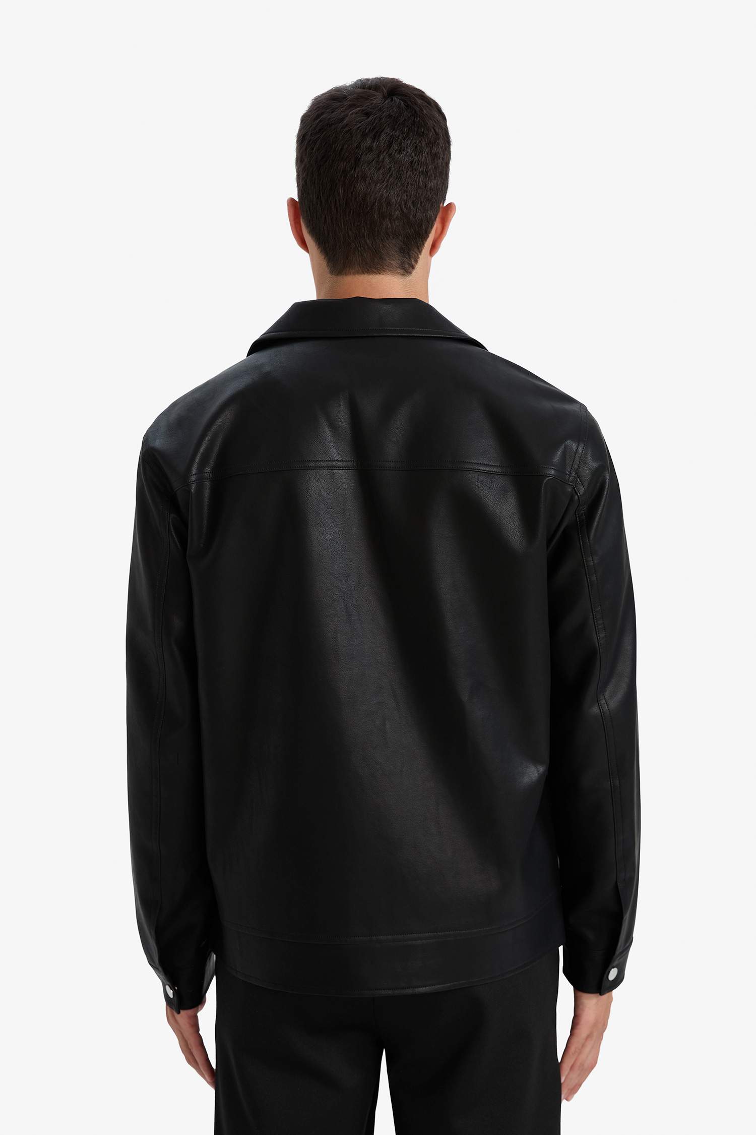 Slim Fit Astarlı Fermuarlı Suni Deri Mont