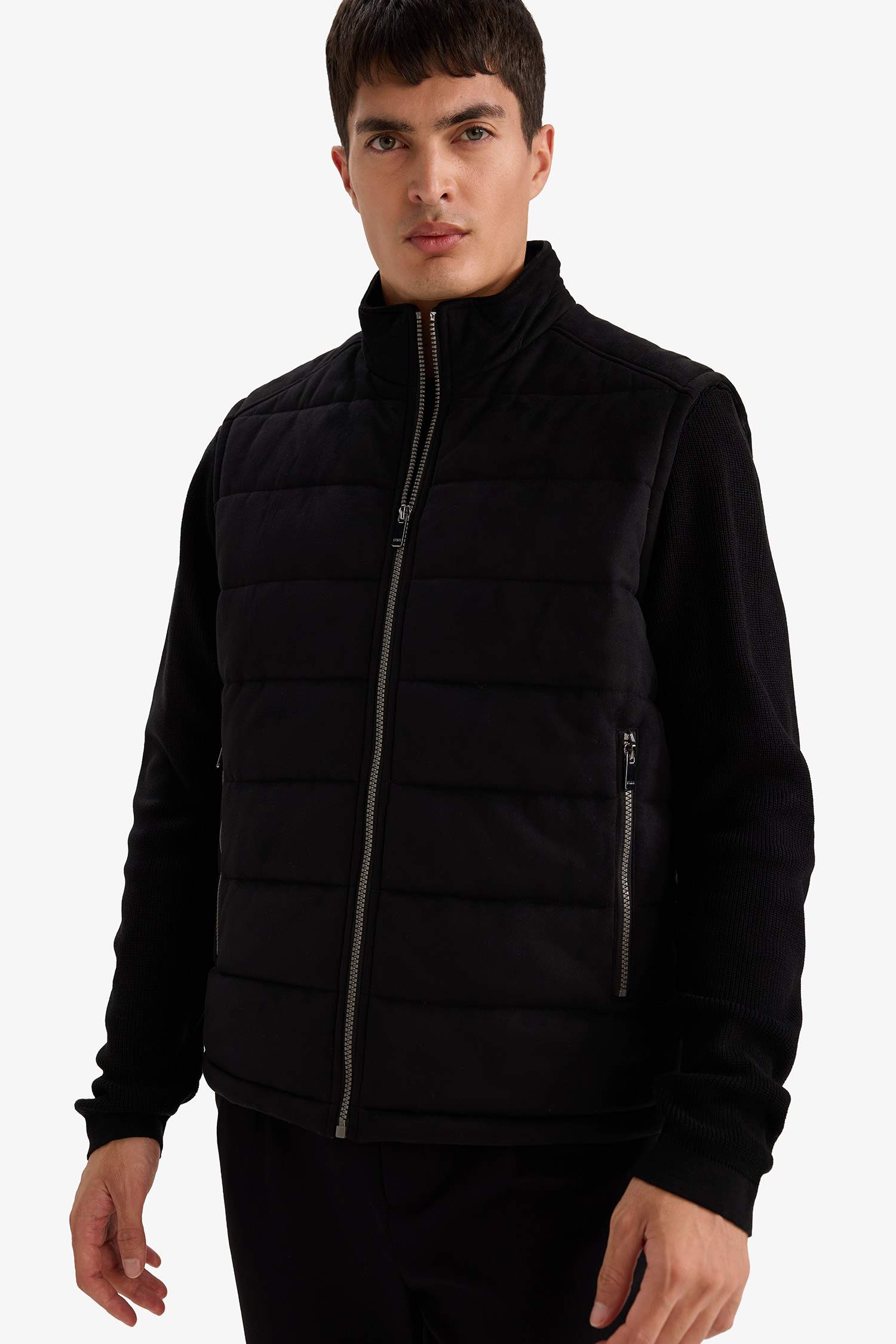 Slim Fit Lined Suede Vest