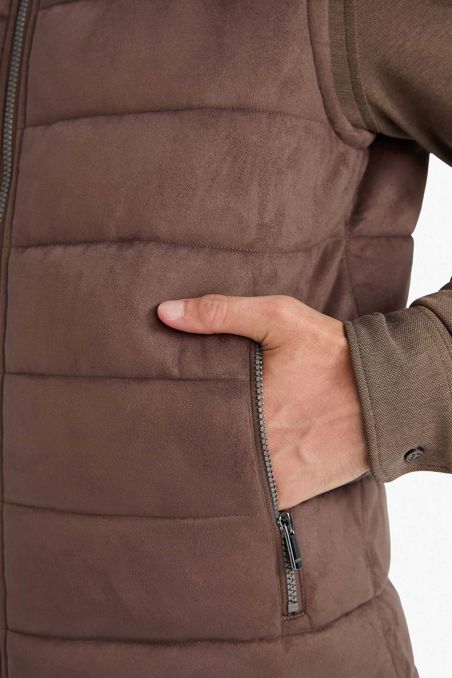 Slim Fit Lined Suede Vest