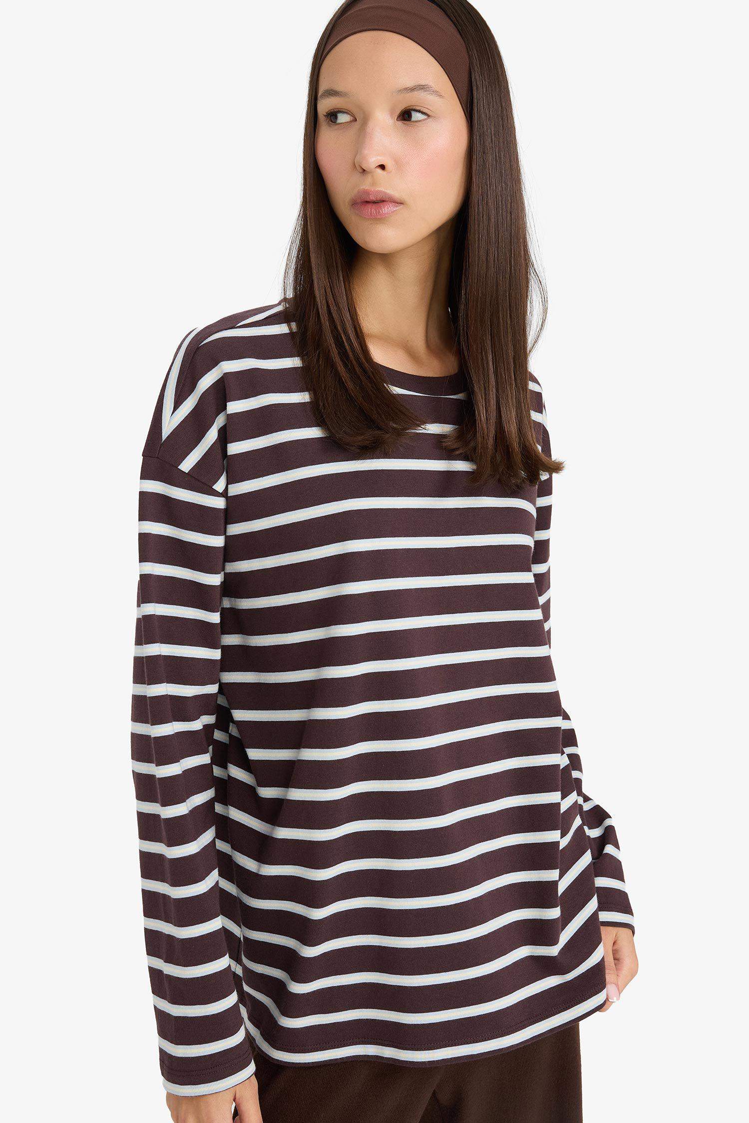 Loose Fit Bisiklet Yaka Sweatshirt