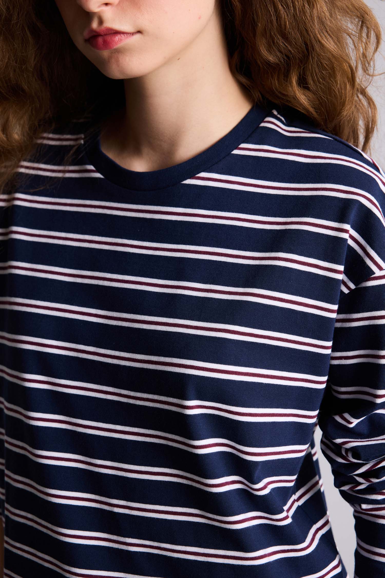 DeFacto %100 Pamuk Loose Fıt Bisiklet Yaka Sweatshirt görsel 4