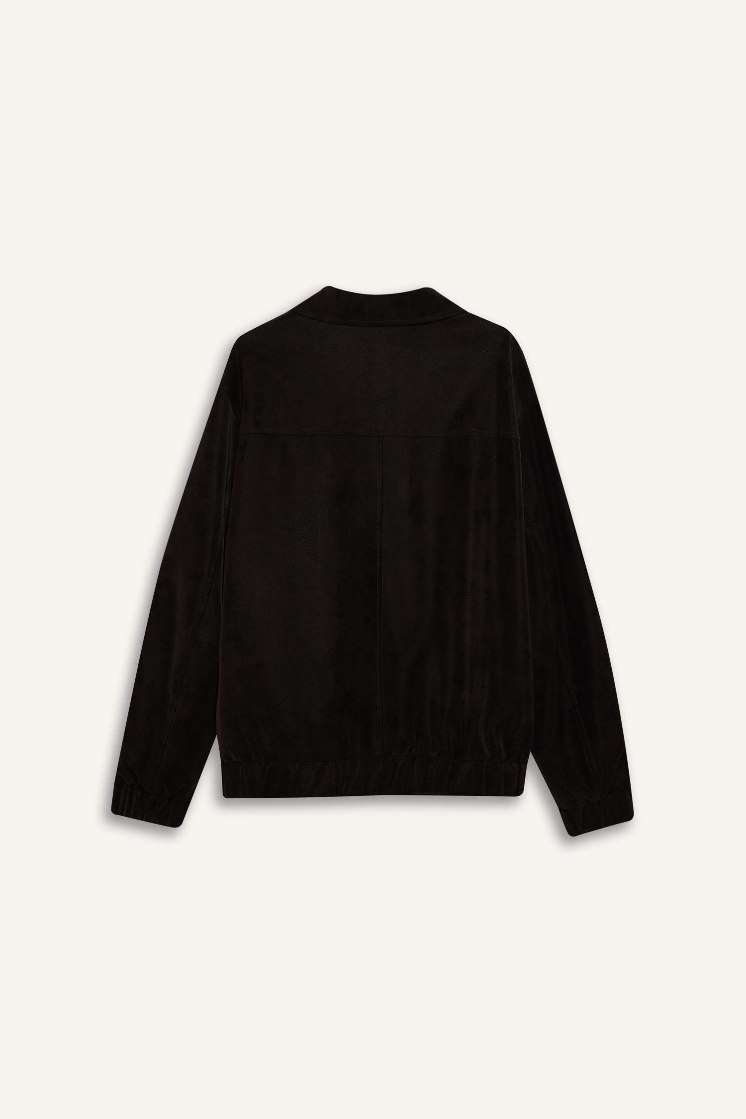 Relax Fit Astarlı Fermuarlı Süet Mont