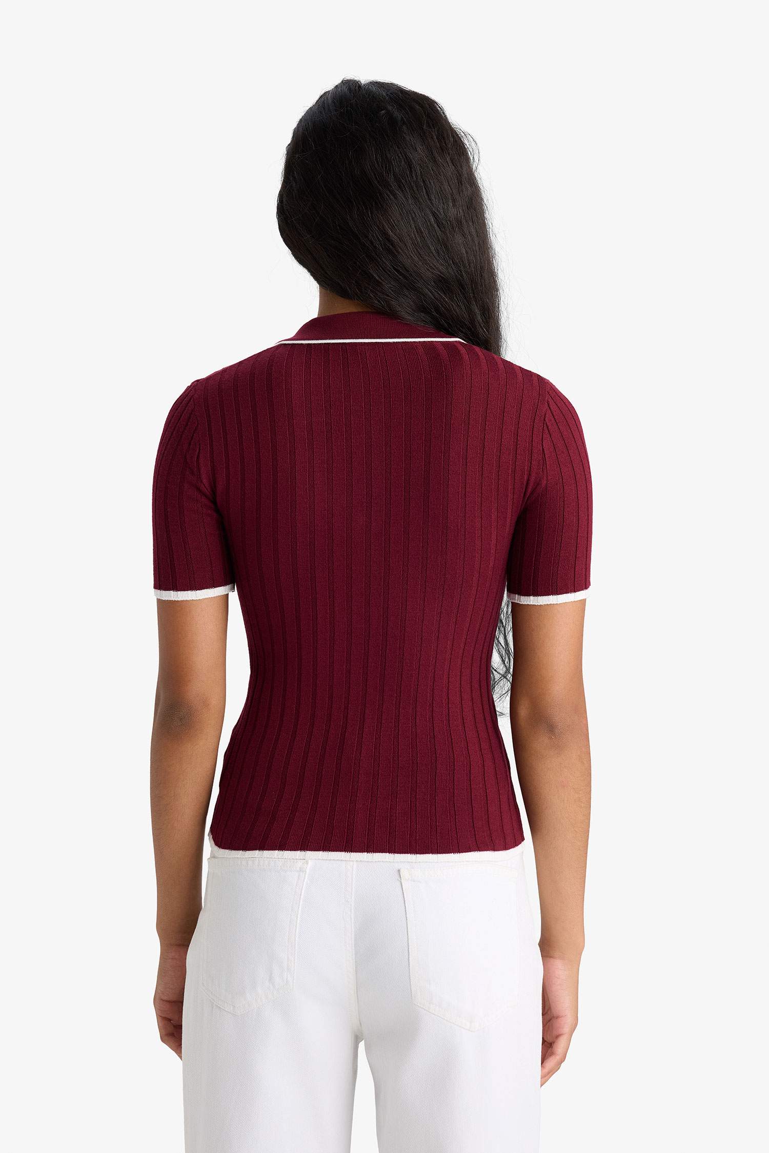 Slim Fit Polo Collar Knitwear Pullover