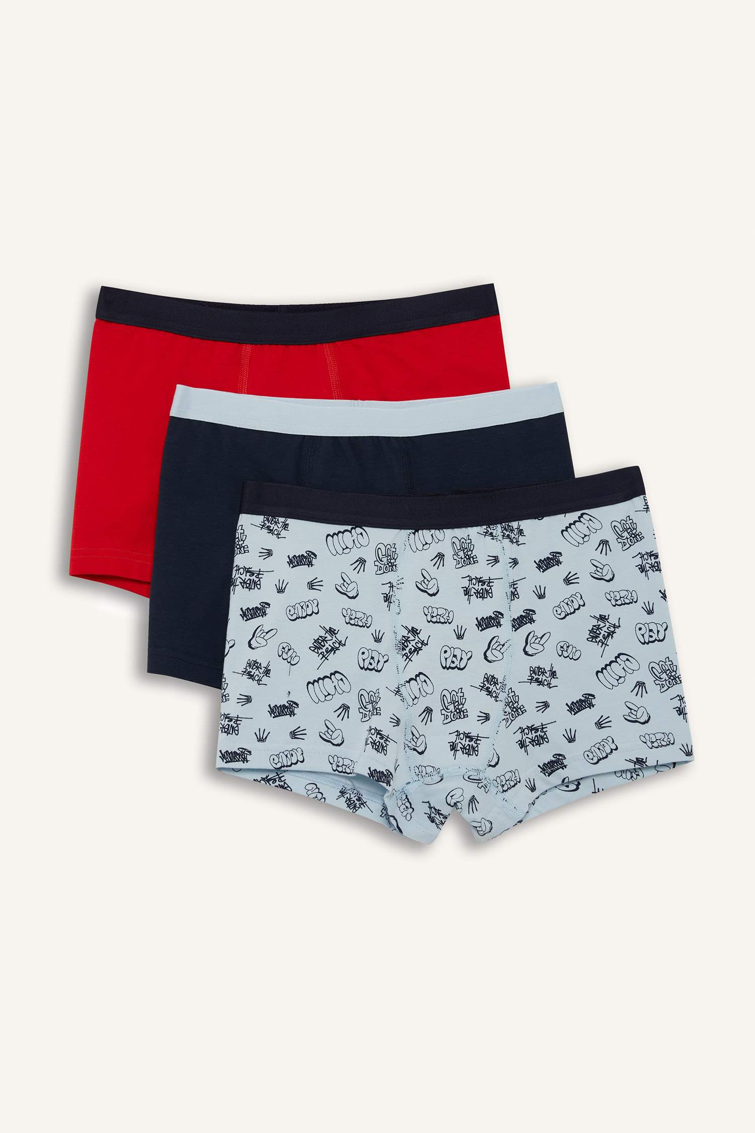 Erkek Çocuk Desenli 3'lü Boxer