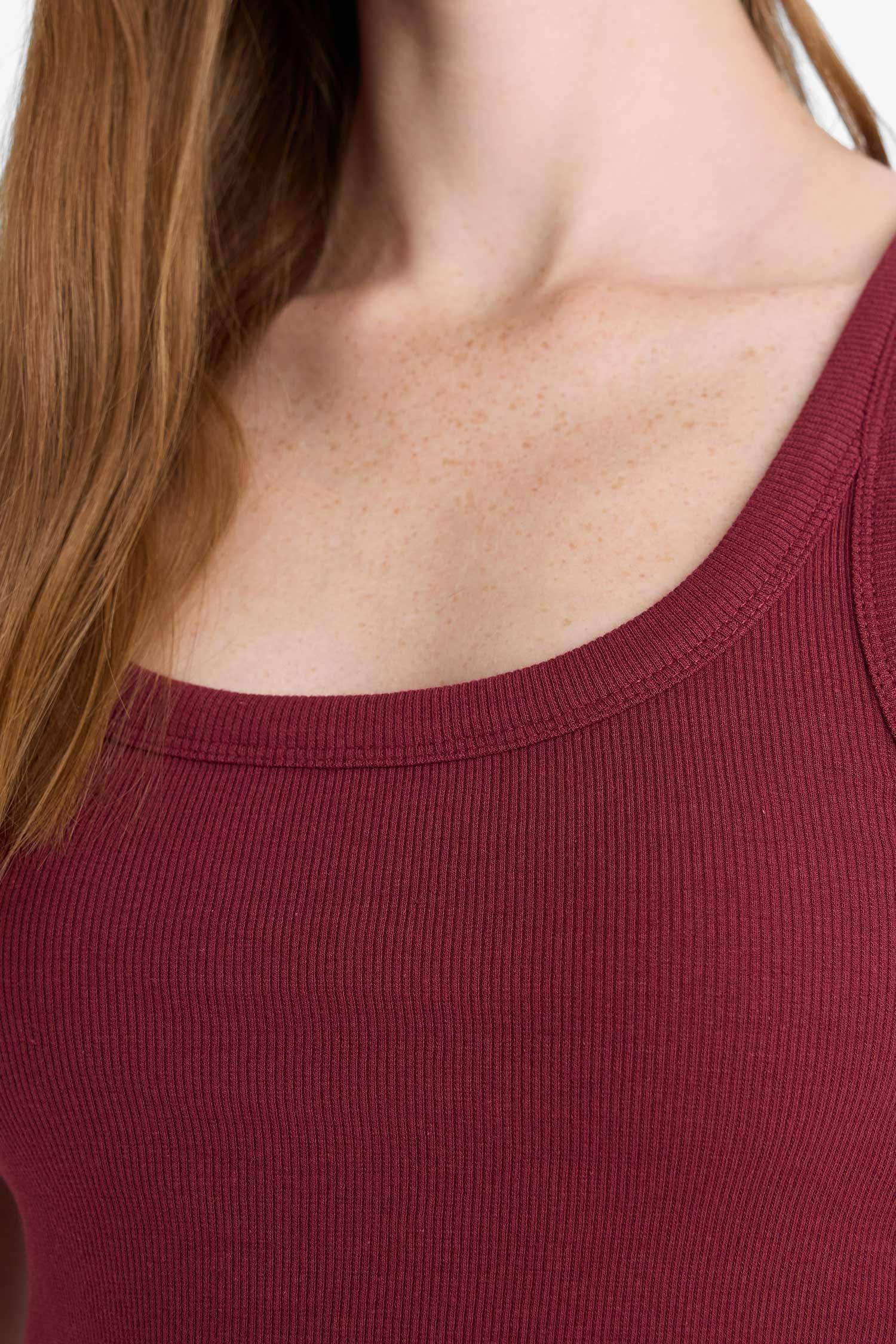 Fitted U Yaka Fitilli Kaşkorse Atlet