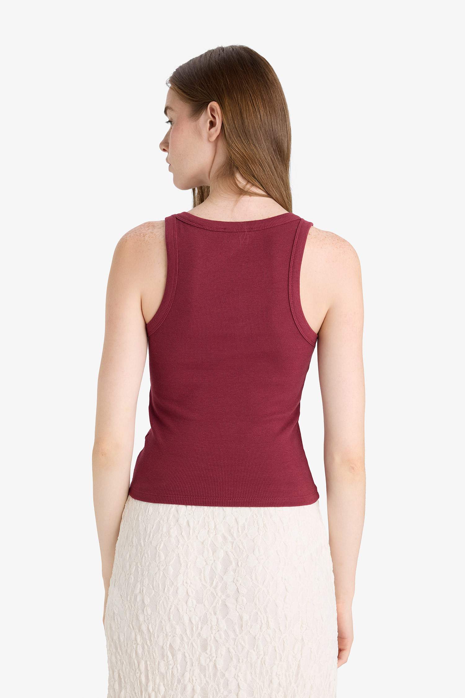 Fitted U Yaka Fitilli Kaşkorse Atlet