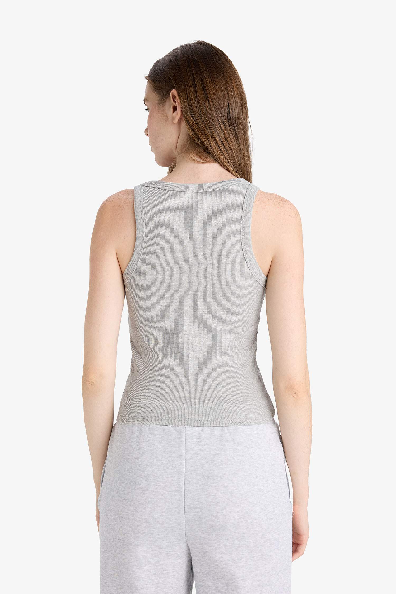 Fitted U Yaka Fitilli Kaşkorse Atlet