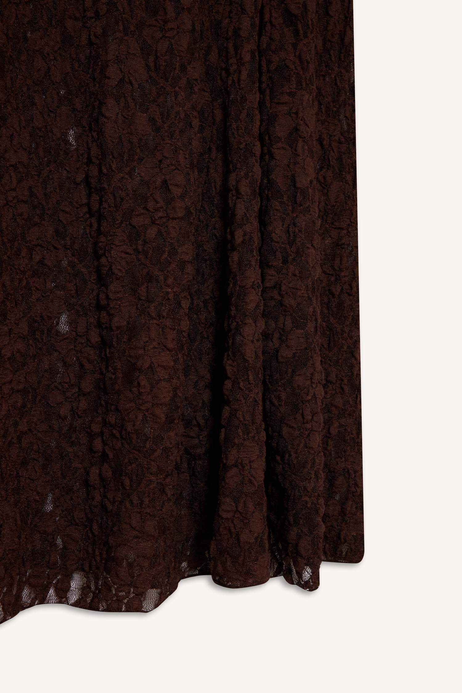 A Line Lace High Waist Maxi Knitted Skirt