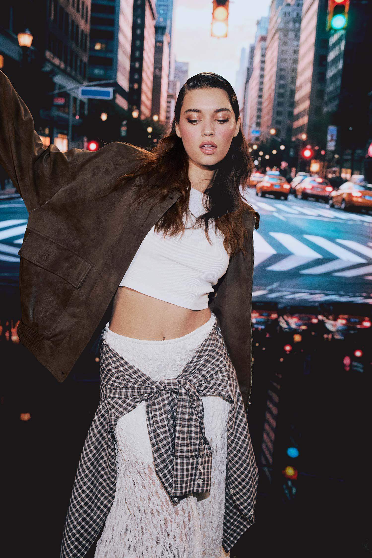 A Line Lace High Waist Maxi Knitted Skirt