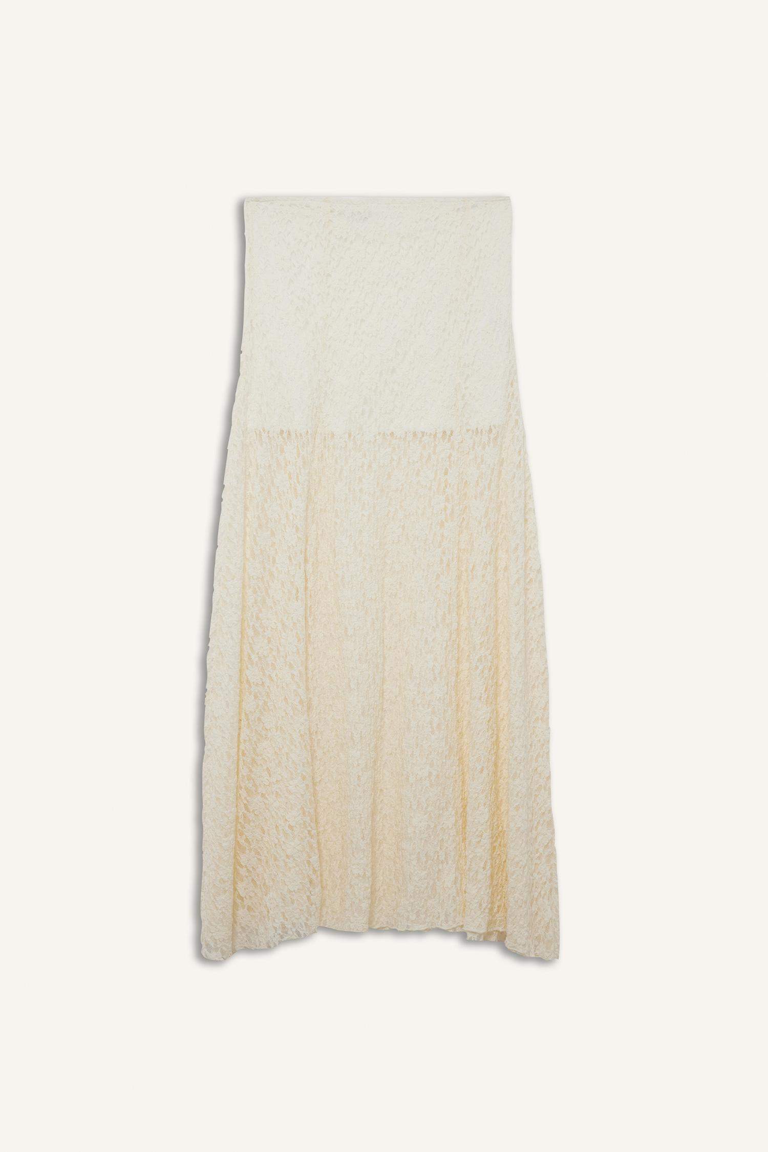 A Line Lace High Waist Maxi Knitted Skirt