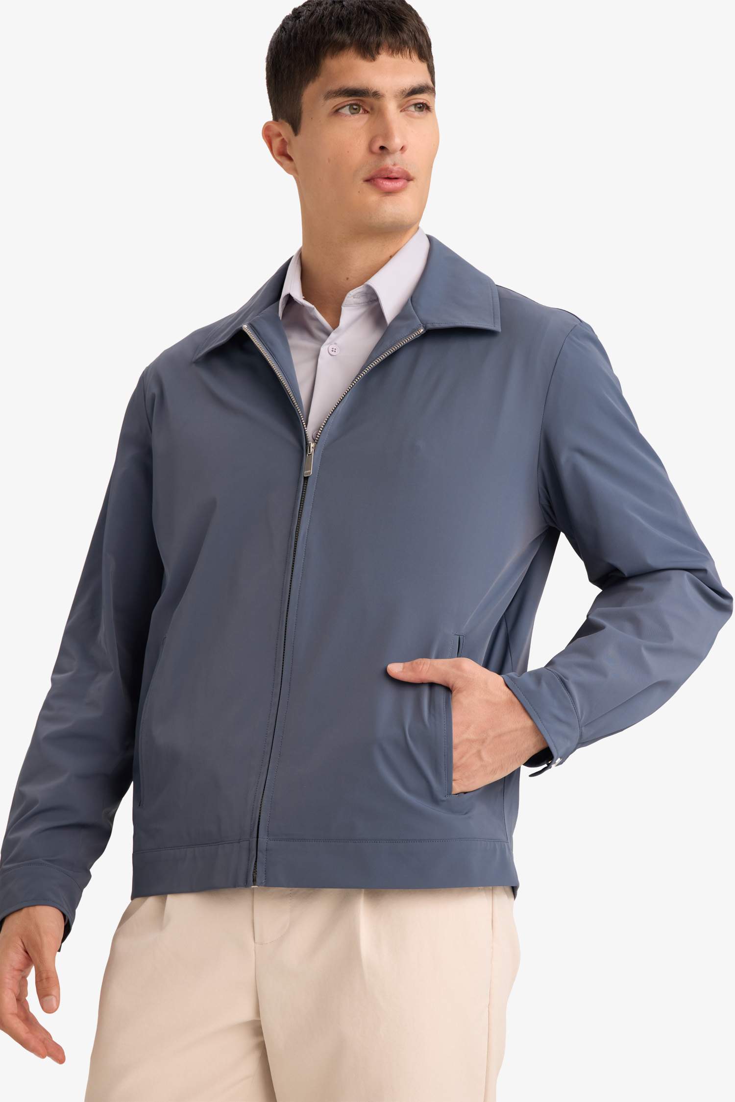 Slim Fit Fermuarlı Mont