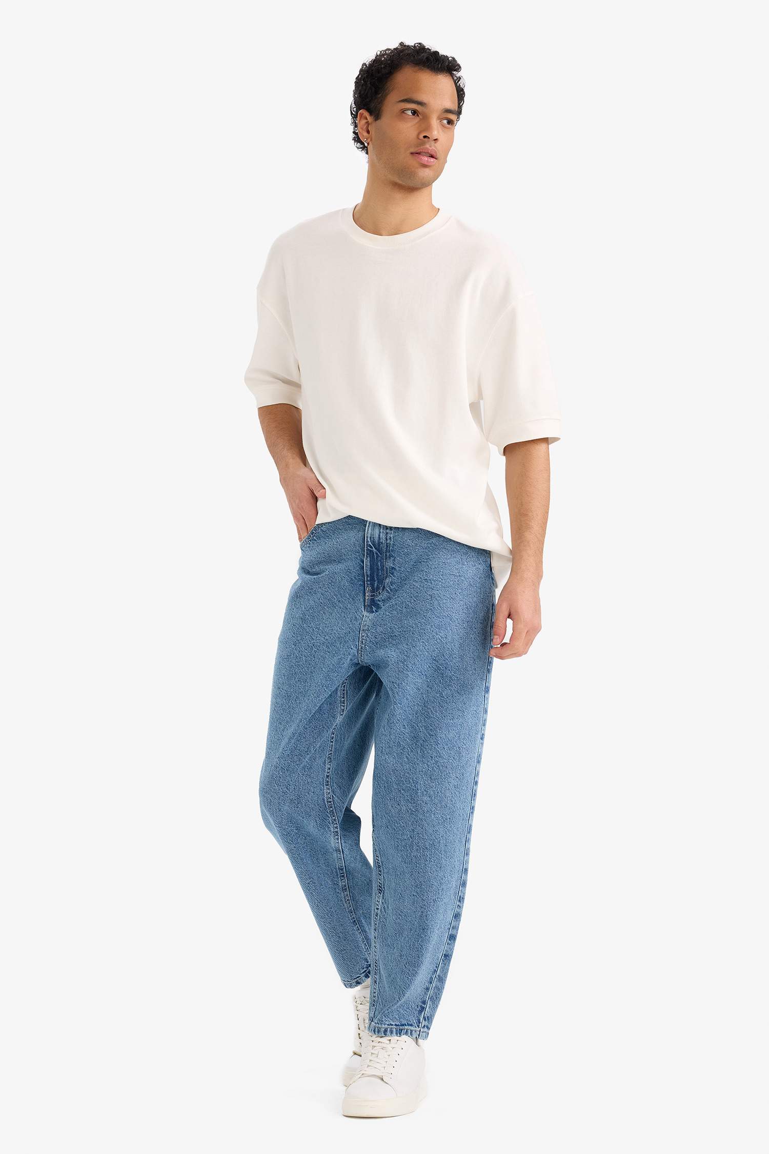 Balloon Fit кең балақты джинс шалбар