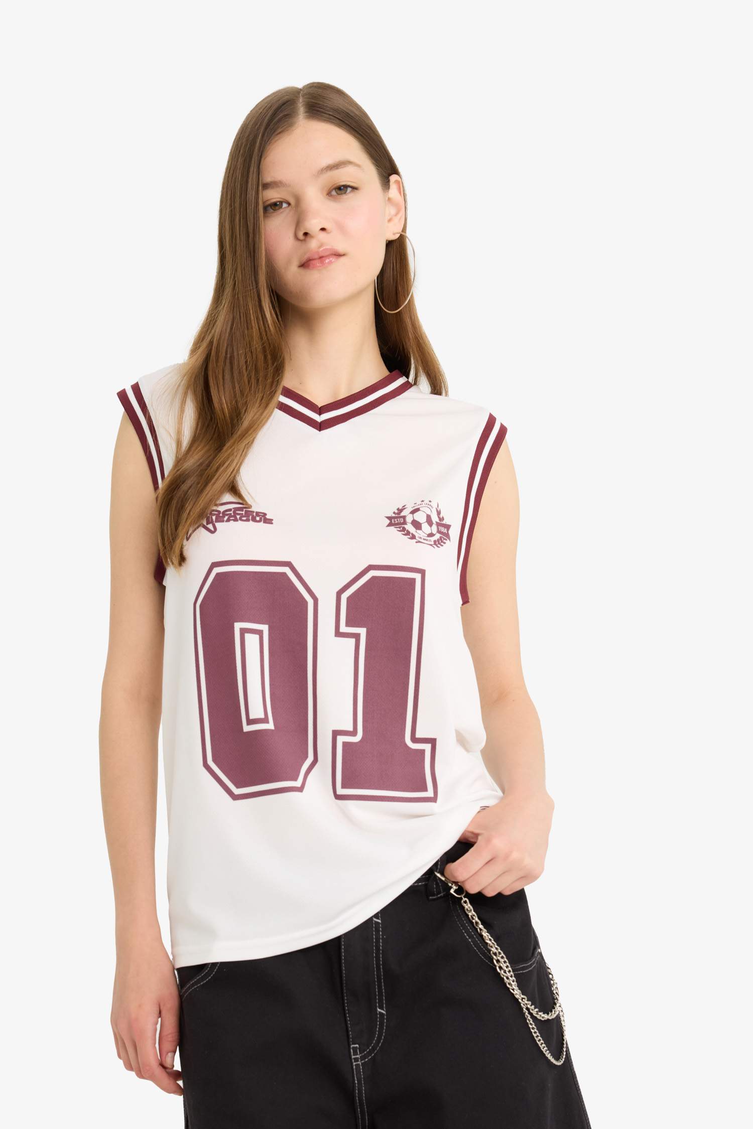 Débardeur oversize imprimé à col V