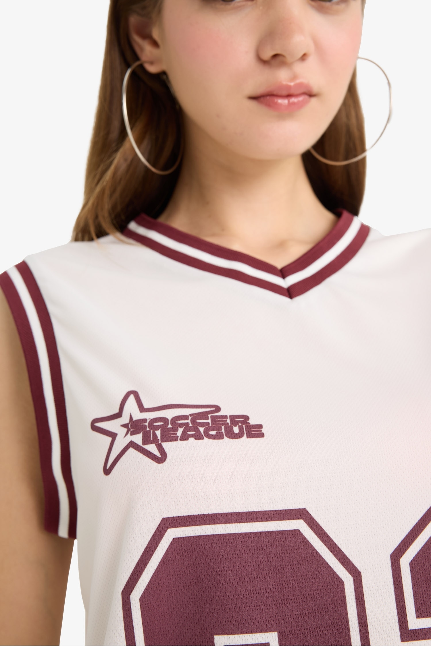 Débardeur oversize imprimé à col V