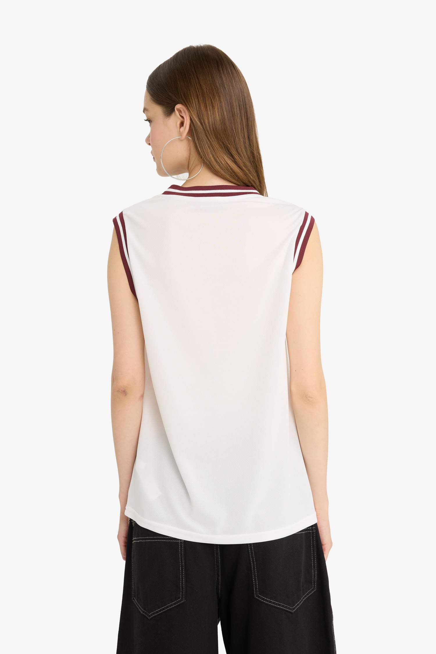 Débardeur oversize imprimé à col V