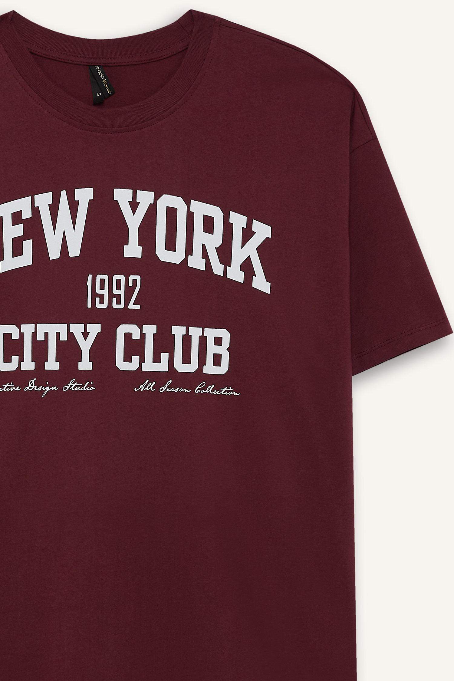 تيشيرت نص ردن اوفر سايز بياخة مستديرة