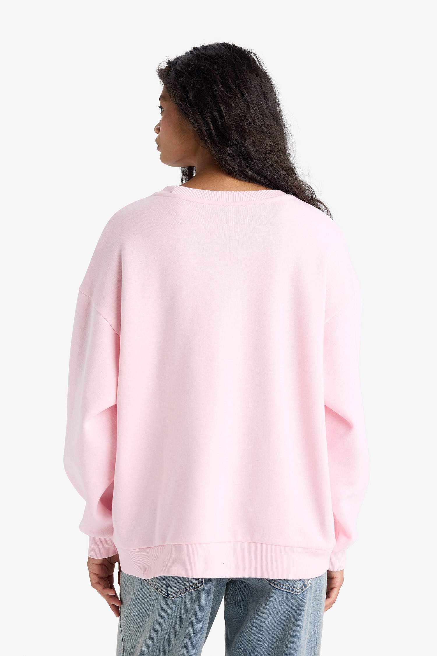 Oversize Fit Printed Long Sleeve Sweatshirt