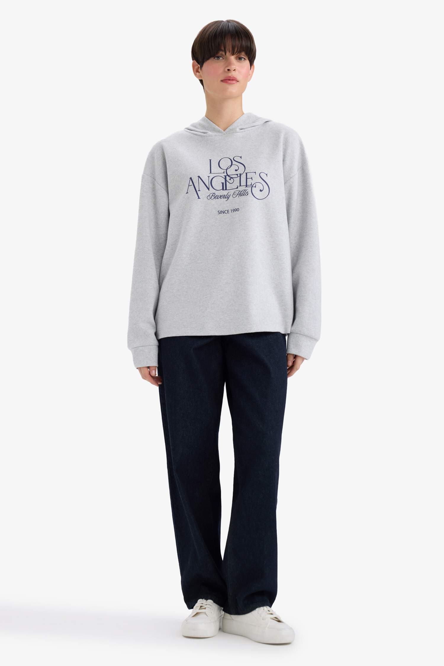 Relax Fit Printed Long Sleeve Sweatshirt